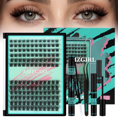 AMZGIRL Wispy Lash Clusters Kit, Cluster Eyelash Extensions Natural