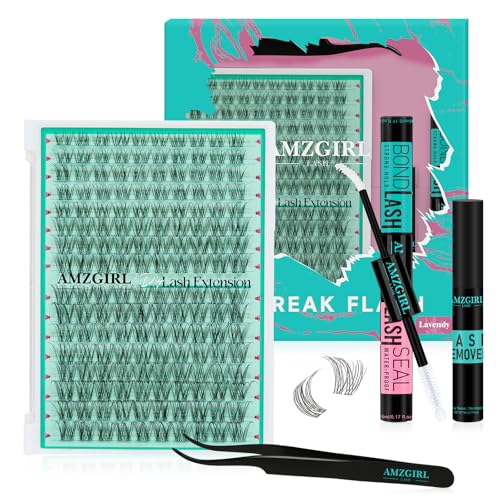 AMZGIRL Natural Lash Clusters Kit, Waterproof&Soft, DIY Lash Extension Kit